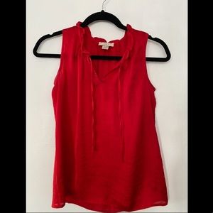 Loft Red Sleeveless Blouse size XXSP